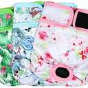 Paw Legend Washable Reusable Female Dog Period Diapers for Heat Doggie Puppy Diapers for Female Dogs (3 Pack, Flower, X-Small) (X-Small (8"-11.5" Waist), Flower (Black Lining))