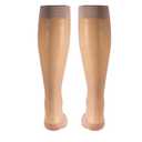 NuVein Sheer Compression Stockings, 15-20 mmHg Support, Women's Diamond Pattern Nylons, Knee High, Closed Toe, Nude, Large