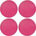 Replacement Lids for Pyrex 4-Cup Glass Food Storage Container Bowls, 6-Inch Plastic Round Lids Covers fits Pyrex 7201-PC, Airtight & Leakproof (4-Pack, Fuchsia)