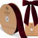 Burgundy Velvet Ribbon 1.5'' 25 Yards for Christmas Tree, Gift Wrapping, Flower Bouquet, Wreath Decorations, Bow Making (1.5 x 900 in)