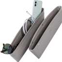 Lusso Gear 2-Pack Car Seat Gap Organizer - Vegan Leather, Universal Fit, Adjustable for Glasses, Keys & More - Gray Gap Filler & Couch Catcher between Seats
