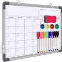 Dry Erase Calendar Whiteboard for Wall, Polegas 16" X 12" Magnetic White Board Board, Small Wall Monthly Double Sided Boards Student, Home, Office (White) (12in*16in)