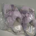 Cute Women's Memory Foam House Slippers - Fuzzy Plush Faux Fur Slippers with Bow Butterfly Tie - Anti-Skid Indoor/Outdoor Gifts for Women, Moms & Ladies (9-10, Purple)