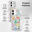 MOSNOVO for iPhone 17 Case | Military Grade 6.6ft Drop Tested | Camera Control | Clear with Dinosaur Land Design