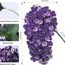 HyeFlora Artificial Flowers for Outdoors, 2pcs Faux Silk Pansies Flowers UV Resistant Fake Hanging Flower Plants for Outside Planters Porch Yard Patio Window Box (Mix Purple)