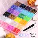 34000Pcs Resin Jelly Rhinestones for Bedazzling, Multicolor 3mm Flatback Gems for Diamond Art, Bedazzler Kit with 3Pcs 10ml B7000 Jewelry Glue for Bedazzle Thing Crafting Book Nail Art