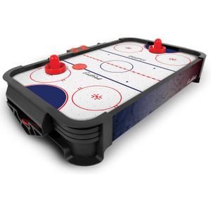 EastPoint Tabletop Air Hockey Table Pro - Black & White - LED Scoreboard for Hockey Game - Includes Pucks & Pushers for Table Games for Kids - Compact Durable Design for Tabletop Play