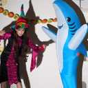 Poptrend Adults Inflatable Halloween Costumes Blow Up Shark Costume for Halloween, Birthday Gift Cos Play Party (Blue)