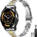 18mm Slim Metal Band Compatible with Garmin Venu 3S 41mm/Venu 4 41mm/Venu 2S/Vivoactive 4S/Vivomove 3S/Forerunner 255S/Forerunner 265S,Stainless Steel Elegant Thin Strap Chain for Women Men