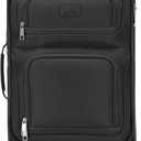 U.S. Traveler Rio Lightweight Softside Rolling Carry-on Suitcase, 4-Wheel Single, Black