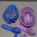 Kids Snorkel Mask Full Face, Snorkeling Gear for Kids 3-14 with Camera Mount, 180 Degree Panoramic View Snorkeling Set Anti-Fog Anti-Leak (Blue+Purple)