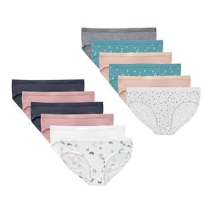 Hanes Big Hipster Underwear, Stretch Cotton Panties for Girls, Assorted, 12-Pack, Grey, Pink, Nude, Grey, White, Dot Prints, Heart Print Small
