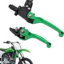 JFG RACING Motorcycle Brake Clutch Lever 7/8'' 22mm Folding Levers Aluminum Alloy Universal for CRF50 KLX SSR TTR 110 125 150 200 250cc Dirt Pit Bike ATV Mini Bike Green