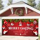 ontigola Christmas Garage Door Banner Decorations 7 x 16 ft Happy New Year Decorations Christmas Red Ball Winter Large Door Cover Decoration Outdoor Holiday Decoration