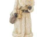RAZ Imports Glittered Resin Santa Figure (White)