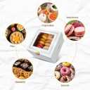 White Bakery Boxes with Window (30pcs) 4x4x2.5 Inches - Small 4 Inch Cake Treat Cookie Macaron Dessert Pastry Donut Cupcake Mini 4x4 Gold Gift Box - Empaques Cajas Para Postres 4 x 4