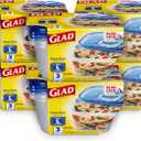 Glad GladWare Deep Dish Food Storage Containers, Large Rectangle - Meal Container Holds up to 64 Ounces of Food - Lock Tight Seal, 3 Count - 6 Pack