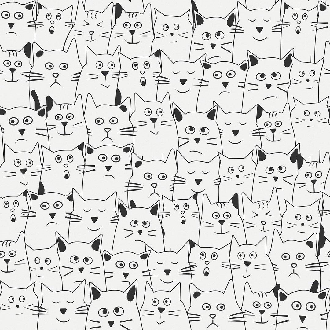 Cat Wallpaper Beige Peel and Stick Wallpaper Black Cat Contact Paper Self Adhesive Animal Cute Kitten Stick on Wall Paper for Dollhouse Nursery Shelf Liner Accent Wall Pet Room 17.5"x102"