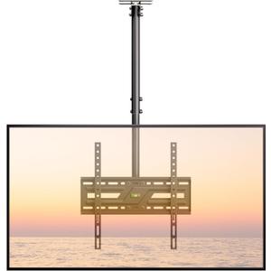 monTEK Ceiling TV Mount for 37-75 inch Flat Screen Displays, Hanging Adjustable Ceiling TV Bracket Fits Most LCD LED OLED 4K TVs, Pole Ceiling Mount Holds up to 110lbs, Max VESA 400x400mm