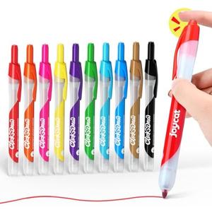 JoyCat Click & Draw Washable Markers for kids with Retractable Tips,10 Colors Markers Set,retractable marker for Toddlers Kids, Ideal arts & crafts supplies,coloring markers,Holiday Gifts for Kids.