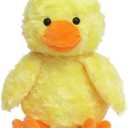 Rose Duck Plush Stuffed Animal, Cute Furry Yellow Duck Toy, Soft Cuddly Plushie Hugger Toy for Boys Girls, Gifts for Kids or Girlfriend, 9 Inches