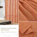 LAMIT 95 Inches Long Linen Curtains for Living Room, Back Tab and Rod Pocket Semi Sheer Curtains Light Filtering Farmhouse Drapes for Bedroom/Dining Room, Burnt Orange, Set of 2, 52 x 95 Inch