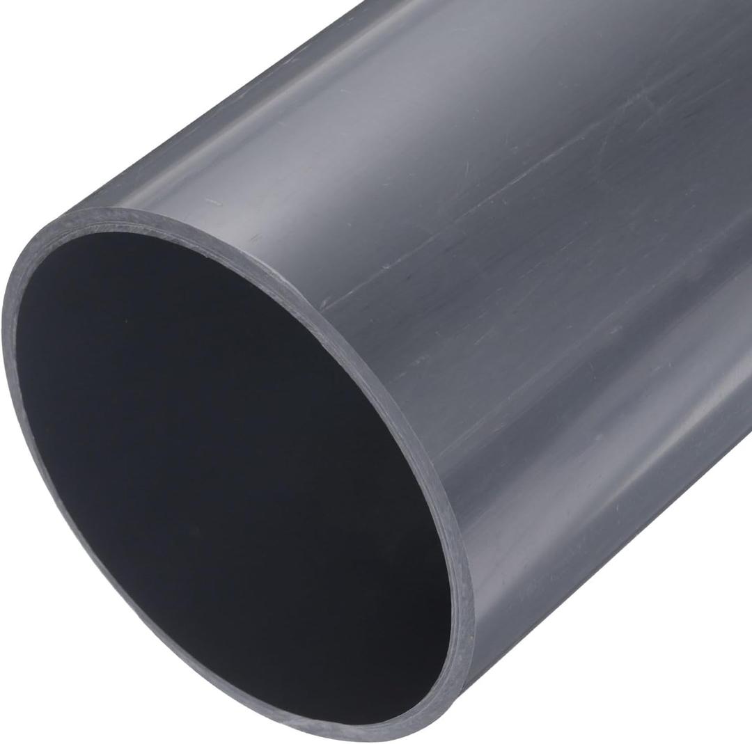 MECCANIXITY 5 Inch PVC Rigid Tube Round Pipe Tubing Hardware Tubing 129.2mm ID 140mm OD 9" Length Light Grey High Impact for Water Pipe, Crafts, Cable Sleeve