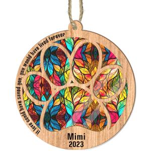 BSQUIELE Personalized Dog Suncatcher Ornament, Custom Memorial Gift for Dog Owner Dog Lover, Pet Loss Ornament, Memorial Dog Gift for Men Women Birthday Christmas, Stained Glass Light Catcher Ornament