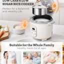 TLOG Low Carb Rice Cooker 2L(8 Cups Cooked), Low Sugar Healthy Rice Maker with 304 Stainless Steel Steamer Basket, 5 Cooking Presets, 24H Timer & Keep Warm Function