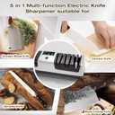 Silver Professional 3-Stage Electric Knife Sharpener for Kitchen Knives, LCD Screen, 100% Diamond Abrasive, Adjustable Rotational Speed, Precision Angle Guides for All Kitchen Knives