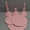 3 Pcs Pink Cake Stand Set - Metal Round 8" 10" 12" Tiered Display Stands Cupcake Dessert Stands for Birthday, Wedding, and Party Decorations, Baby Shower