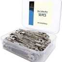 50PCS-3In Safety Pins,Stainless Steel Safety Pins,Bulk Metal Silver Sewing Pins Clothing Clips Tool 75mm Decorative(3" 50)
