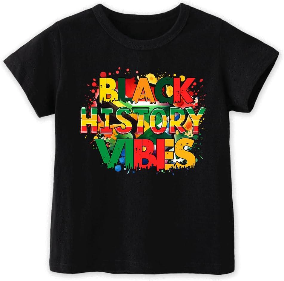Juneteenth Shirts for Kids  Short-Sleeve T-Shirt for Boys & Girls, Ages 2-8, Celebrate Juneteenth Black History (Black)