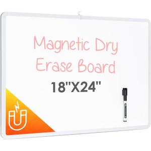 Mr. Pen- Magnetic Whiteboard Dry Erase, 18x24 Inches, Dry Erase Board with Black Fine Point Marker, Magnetic White Board for Students, Home, Office and Classroom