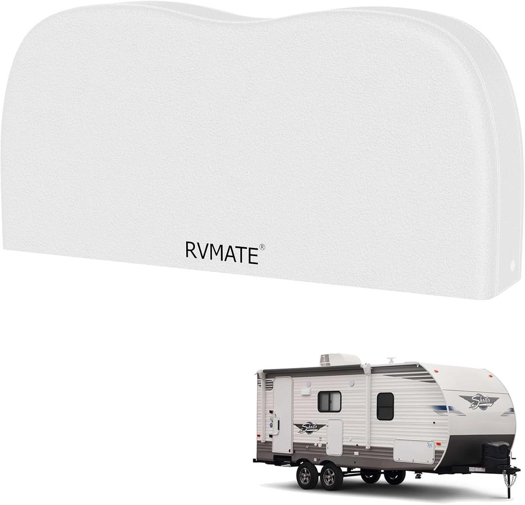 RVMATE RV Tire Covers, Dual Axle Wheel Cover (1 Pack) Fits 30"-33" Diameter Tires, Waterproof Anti-UV White Dual Tire Covers RV Accessories for Truck/Trailer