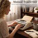Vintage Manual Typewriter with Ribbon | Mechanical Writing Machine with TAB & Rapid Space Keys | Retro Type Writer for Writers, Decor & Collectors