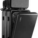 20 Inch Carry On Luggage 22x14x9 Airline Approved, Carry On Suitcase with Wheels, Hard-shell Carry-on Luggage, Durable Luggage Carry-On, Jet Black Small Suitcase with Cosmetic Case