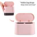 SUBEKYU 0.5 Gal Mini Countertop Trash Can with Lid for Desktop, Small Garbage Can for Office, Tiny Wastebasket,Pink