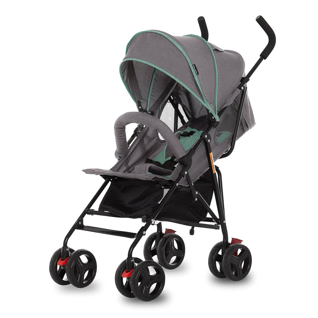 Dream On Me Vista Moonwalk Baby Stroller, Lightweight Travel Umbrella Stroller with Compact Fold, Smooth Ride Wheels, Multi-Position Recline, Spacious Storage Basket with Cup Holder, Mint