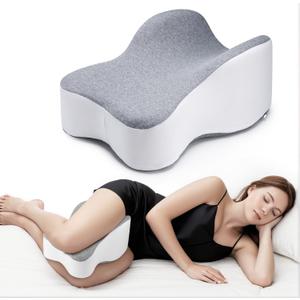 Long 14 Knee Pillow for Side Sleeper Fully Support Thighs and Knees for Required Knee Separation- Leg Pillow for Side Sleeping Between Legs Aligns Spine- Large, Gray