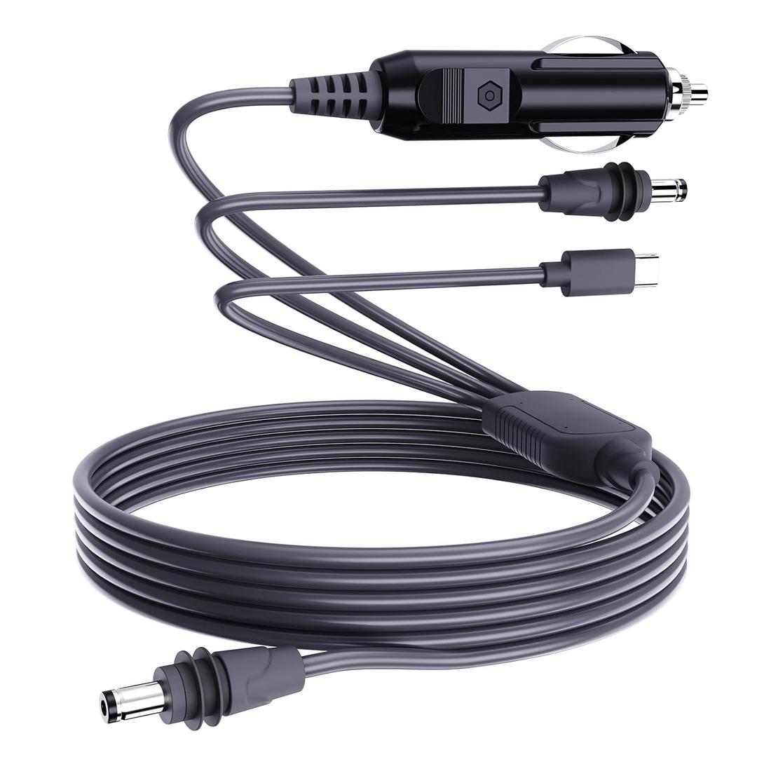 Starlink Mini Car Adapter 3-in-1 Cable USB-C, DC & Cigarette Lighter, Waterproof Replacement for Starlink Mini (10FT) (10FT)