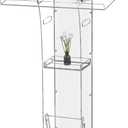 KSacry Acrylic Clear Podium Stand with Storage Shelf,Plexiglass Pulpits for Churches,Conference,Speeches,Weddings,Classroom,Professional Presentation Podiums (23.6" L X 17.7" W X 43" H, Transparent)