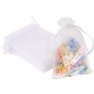 100PCS Organza Bags, 4x6 inches (10x15cm) Small Mesh Bags drawstring, Jewelry Gift Bags, Packaging Bags for Valentine's Day, Party, Festival, Bathroom Soaps, Makeup Organza Favor Bags (White)