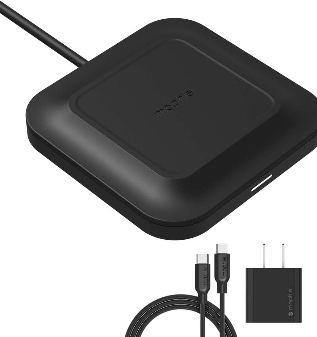 Mophie Universal Wireless Charge Pad - 15W Fast Charging for Qi-Enabled Devices, iPhone, Google Pixel, Samsung Galaxy - Desktop & Nightstand Essential
