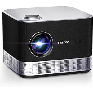 3-in-1 Projector 4K Supported, AURZEN BOOM 3 Smart Projector with WiFi and Bluetooth, 3D DoIby Audio & 36W Speakers, Auto Focus & Keystone, Built in NetfIix App 500 ANSI Home Outdoor proyector, Black