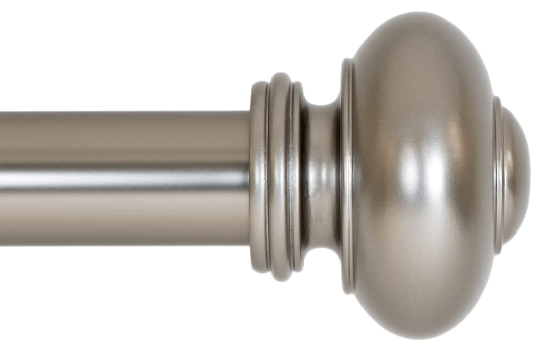 vilon Drapery Window Curtain Rod - Knob Design, 1 Inch Rod, 48 to 86 Inch. Satin Nickel, 48" to 86", Satin Nickel