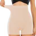 Womens Seamless Shaping Boyshorts Panties Tummy Control Underwear Slimming Shapewear Slip Shorts (Medium, #A3 Beige(slimming))