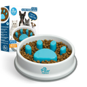 Paw Perfect Fun Feeder Slo Bowl, Slow Feeder Dog Bowl, Medium/Mini, Turquoise
