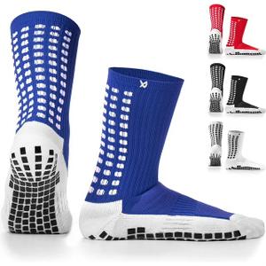 LUX Sports Anti Slip Calf Soccer Socks,Non Slip Football/Basketball/Hockey Sports Grip Pads Socks - Blue