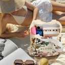 5 x Aesthetic Heavy Canvas Tote Bag with Pocket for Women, Cloth Gusseted Totes Bag with Pattern for Shopping (Bloom)